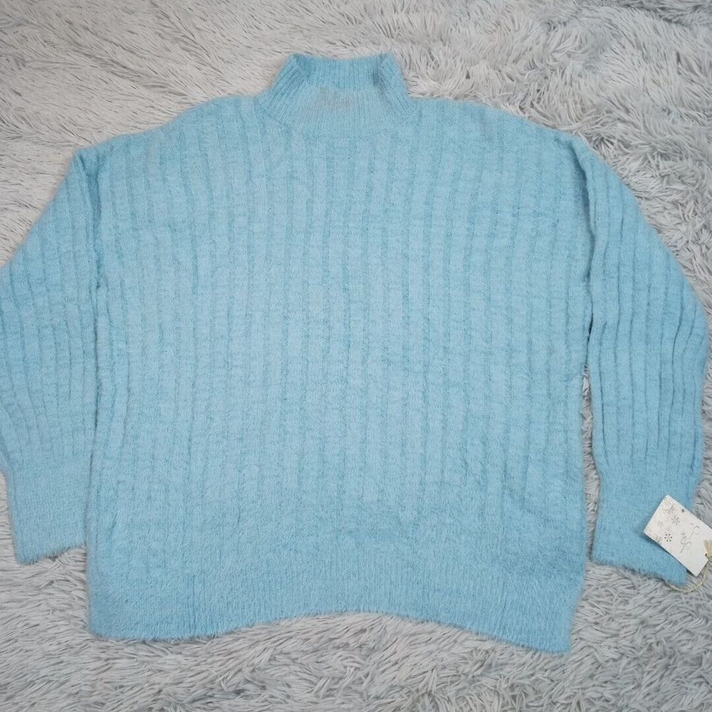 Jessica Simpson Sweater Womens‎ M Blue Soft Cozy Comfy Oversized Casual